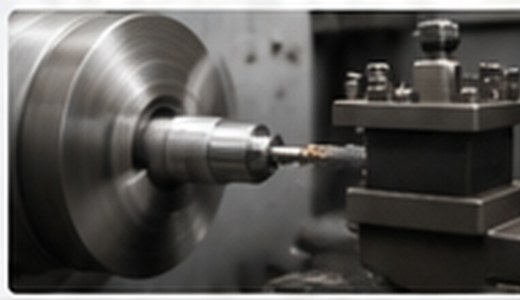 Close-up of turning work on a lathe